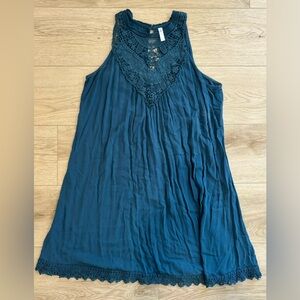 Xhilaration crochet neck racerback dress with keyhole back detail- size Large